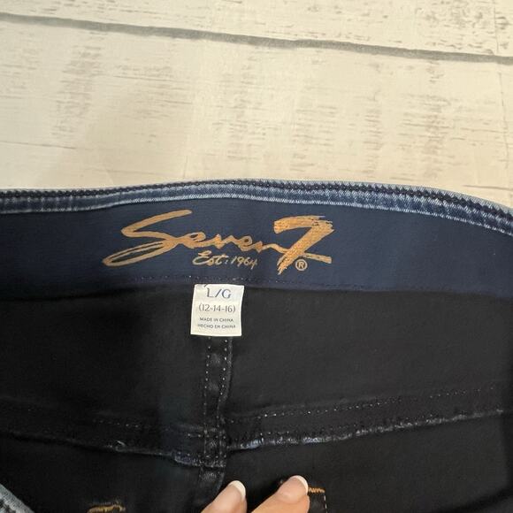 Seven 7 Denim Jeans Large 12 14 16 Stretch 365 Everlasting Flex High Rise - Picture 6 of 7